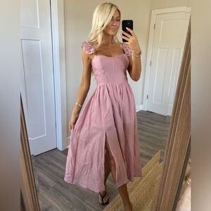 Mauve Midi Dress with Front Slit